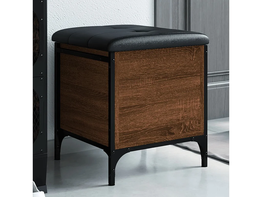 Banc de rangement chêne marron 42x42x45 cm bois d'ingénierie