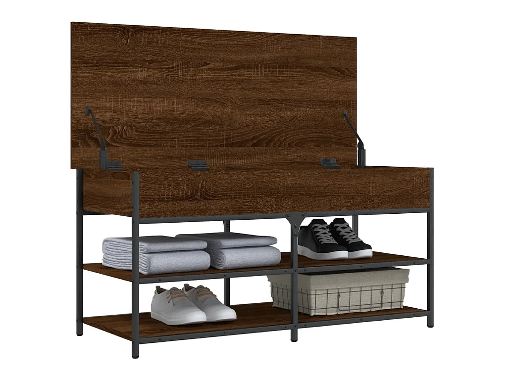 Zapatero madera de ingeniería marrón roble 100x42,5x50 cm