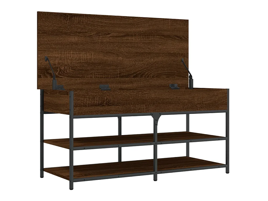 Zapatero madera de ingeniería marrón roble 100x42,5x50 cm