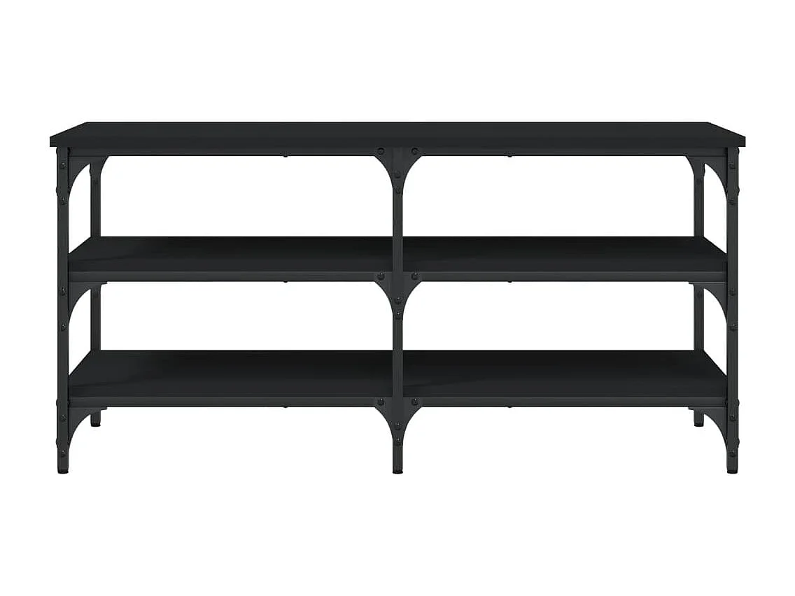 Panca Porta Scarpe Nera 100x38,5x49 cm in Legno Multistrato