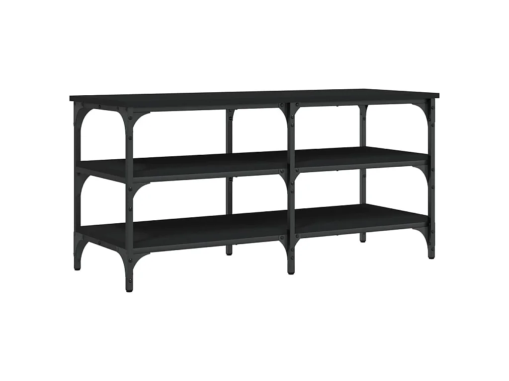 Schuhbank Schwarz 100x38,5x49cm Holzwerkstoff