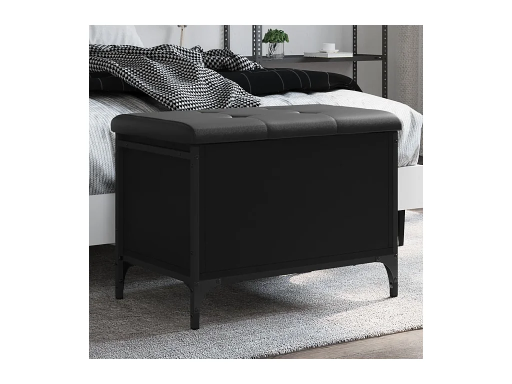 Sitzbank mit Stauraum Schwarz 62x42x45 cm Holzwerkstoff