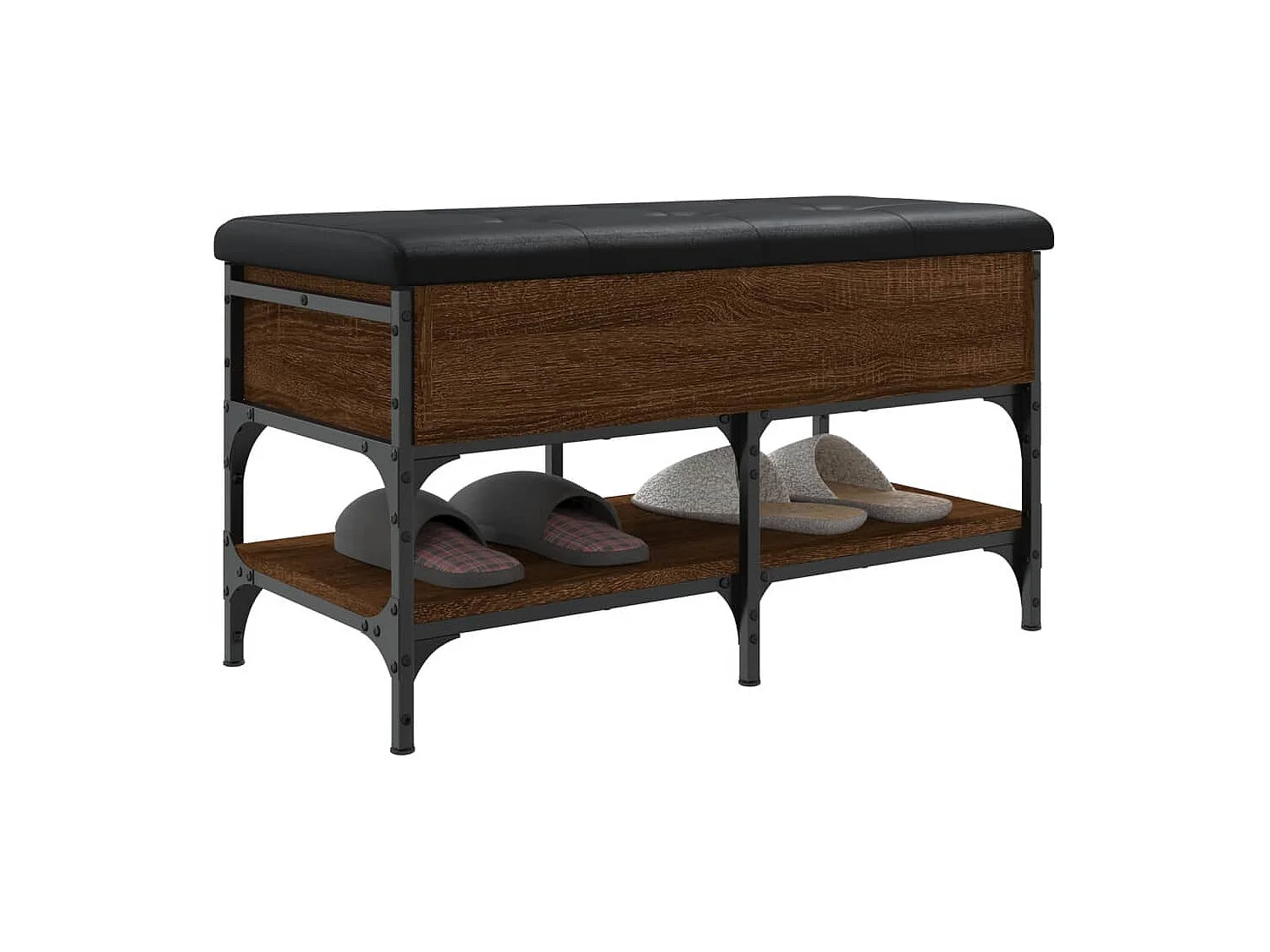 Schoenenbank 82x42x45 cm bewerkt hout bruin eikenkleur