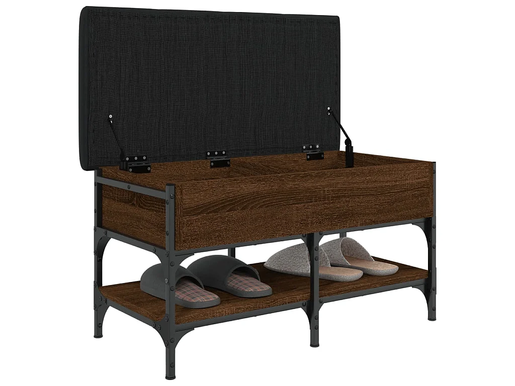Banc à chaussures chêne marron 82x42x45 cm bois d'ingénierie