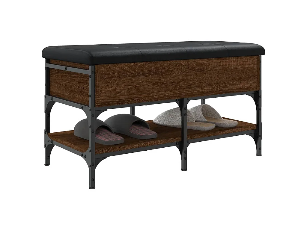 Banc à chaussures chêne marron 82x42x45 cm bois d'ingénierie