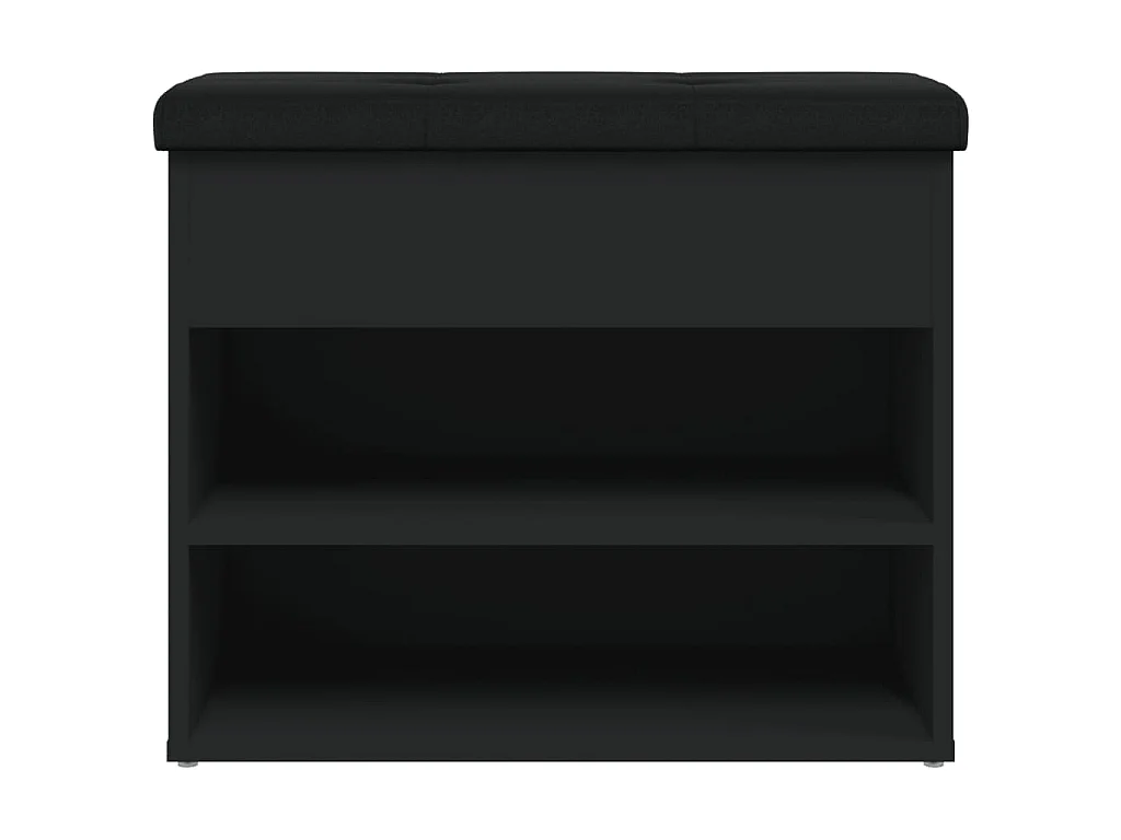 Banc à chaussures noir 62x32x50 cm bois d'ingénierie