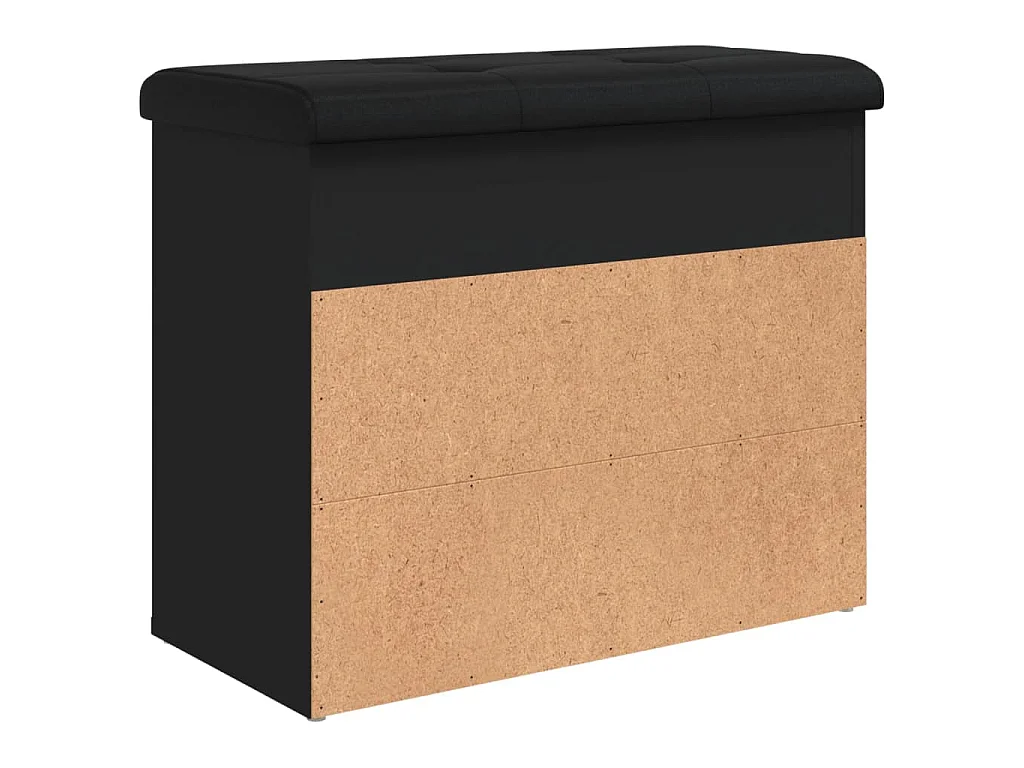 Banc à chaussures noir 62x32x50 cm bois d'ingénierie