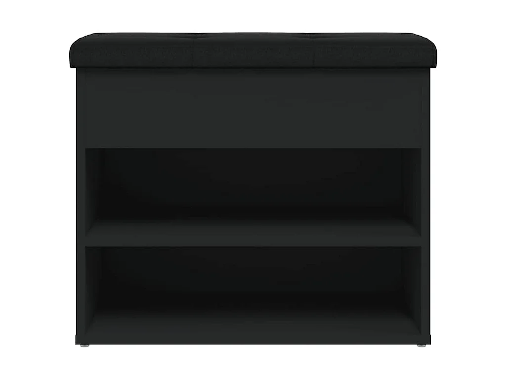 Banc à chaussures noir 62x32x50 cm bois d'ingénierie