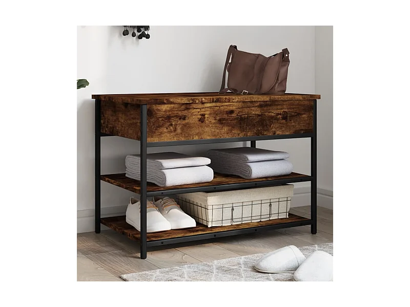 Schuhbank Räuchereiche 70x42,5x50 cm Holzwerkstoff