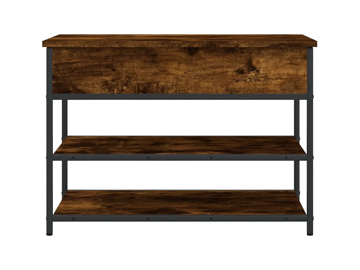 Schoenenbankje 70x42,5x50 cm bewerkt hout gerookt eikenkleurig