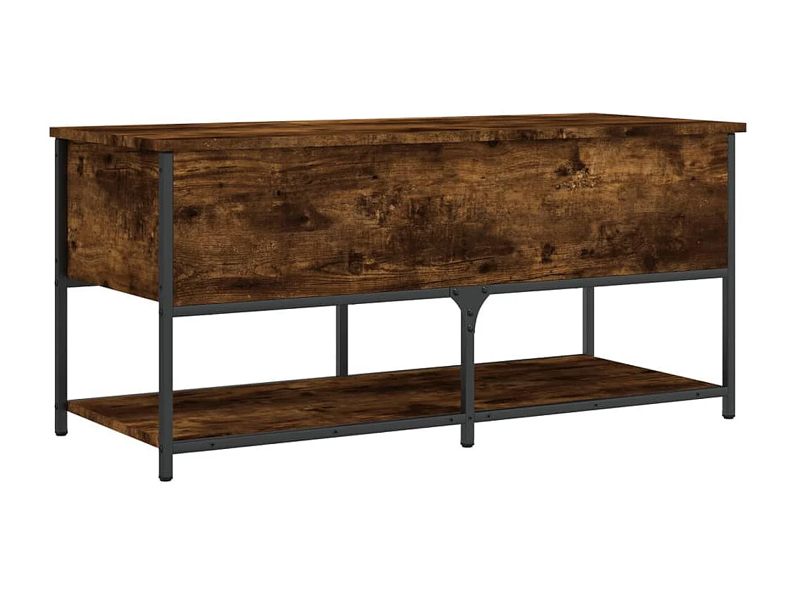 Banc de rangement chêne fumé 100x42,5x47 cm bois d'ingénierie