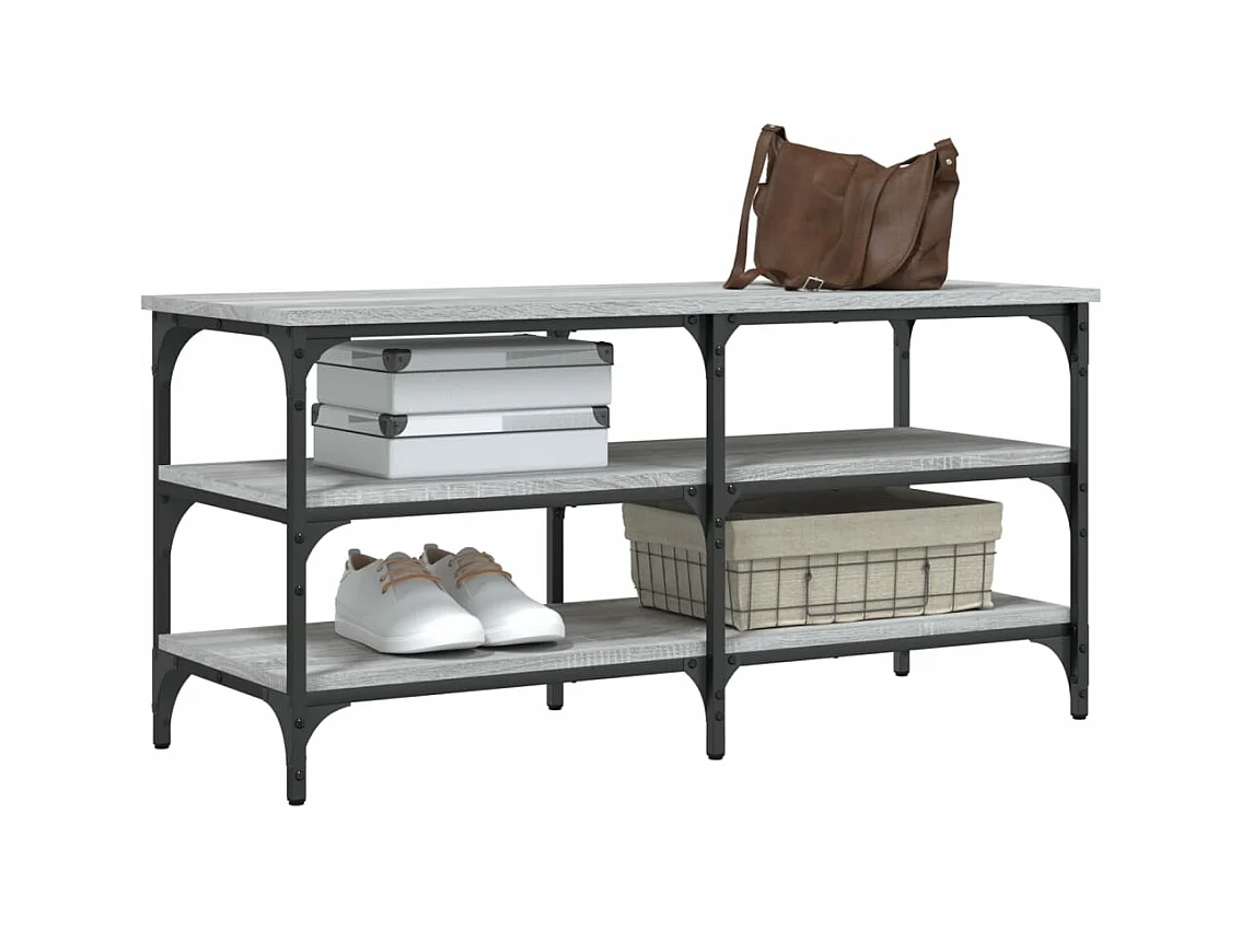 Schuhbank Grau Sonoma 100x38,5x49 cm Holzwerkstoff