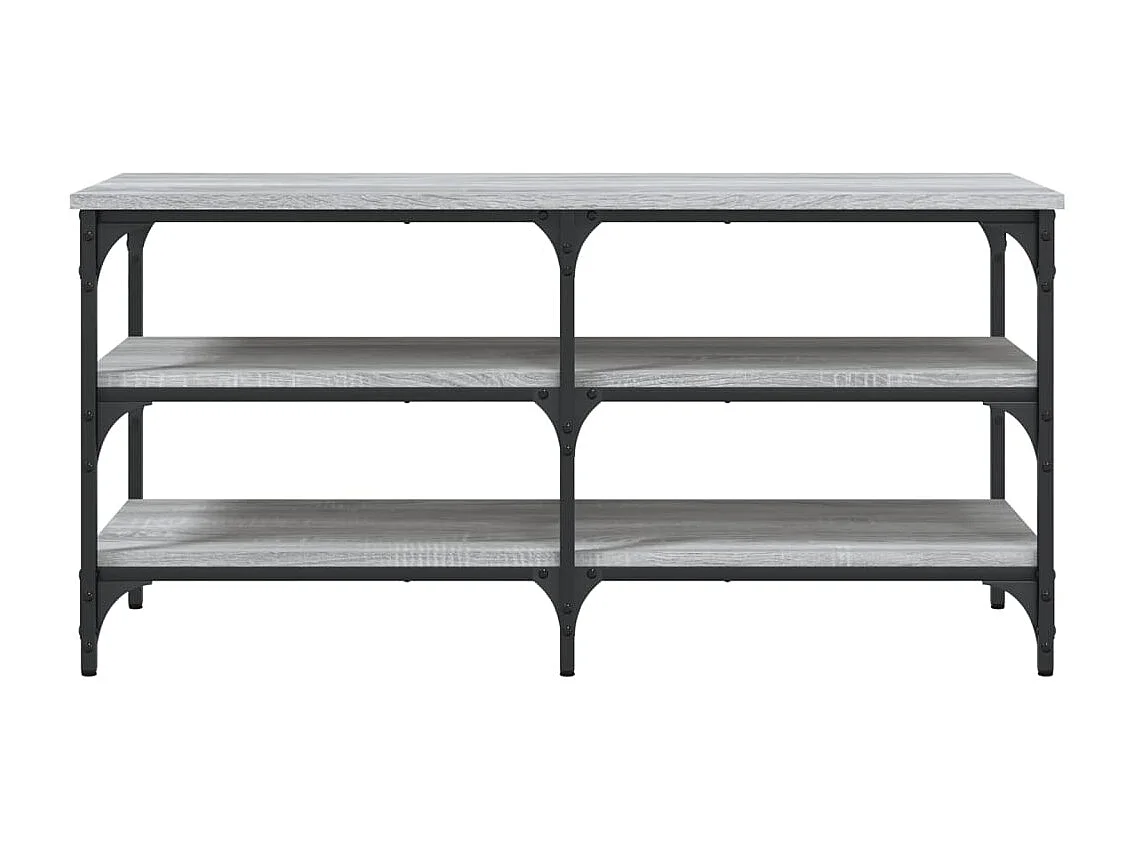 Schoenenbankje 100x38,5x49 cm bewerkt hout grijs sonoma