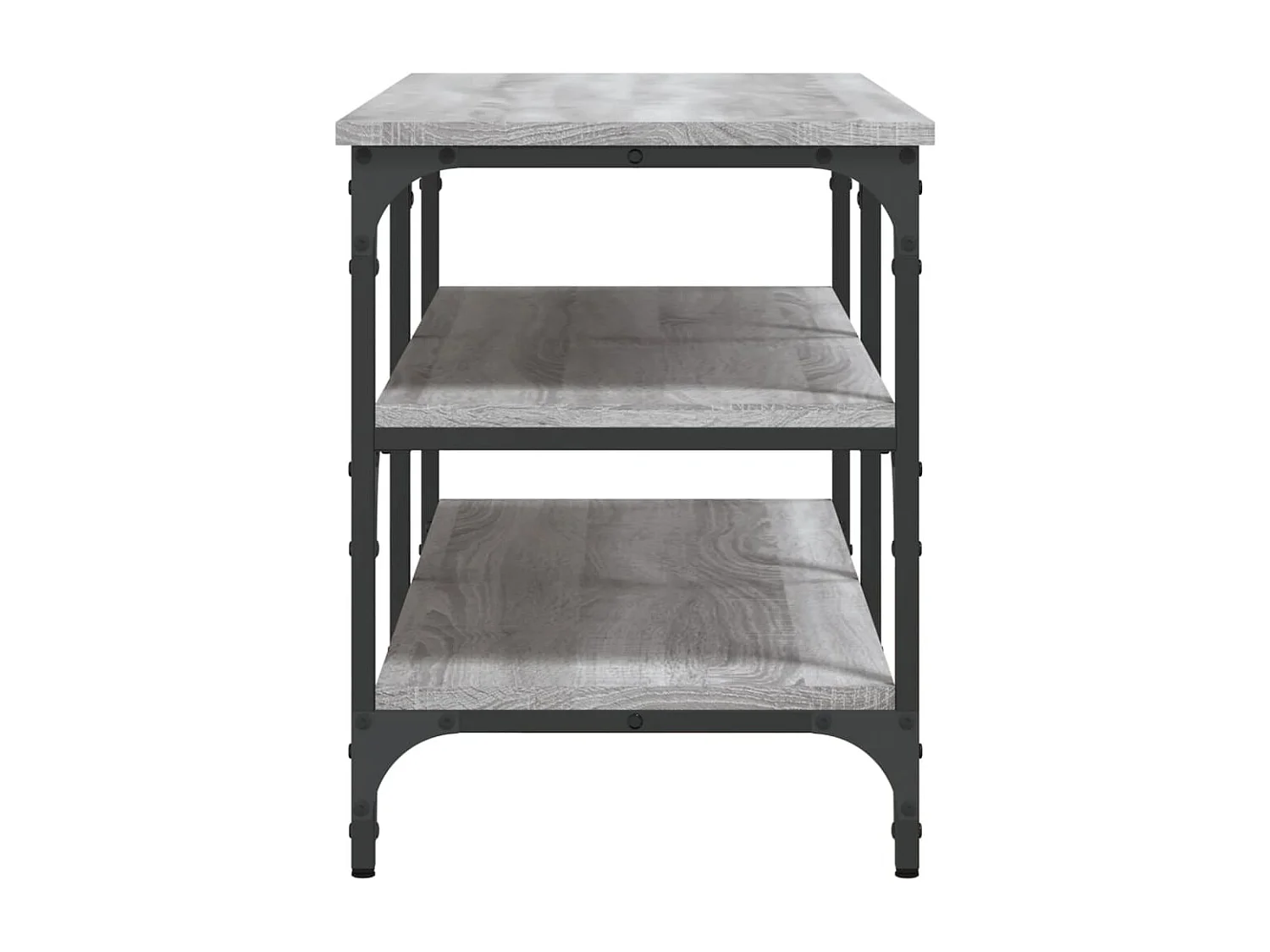 Schoenenbankje 100x38,5x49 cm bewerkt hout grijs sonoma