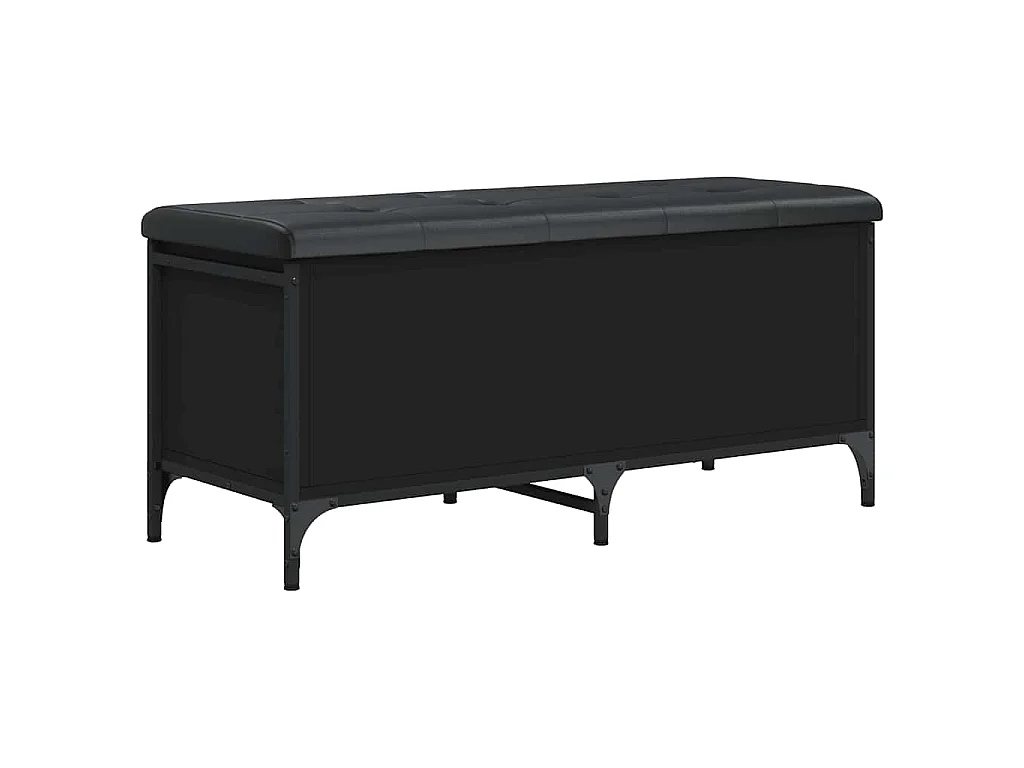 Banc de rangement noir 102x42x45 cm bois d'ingénierie