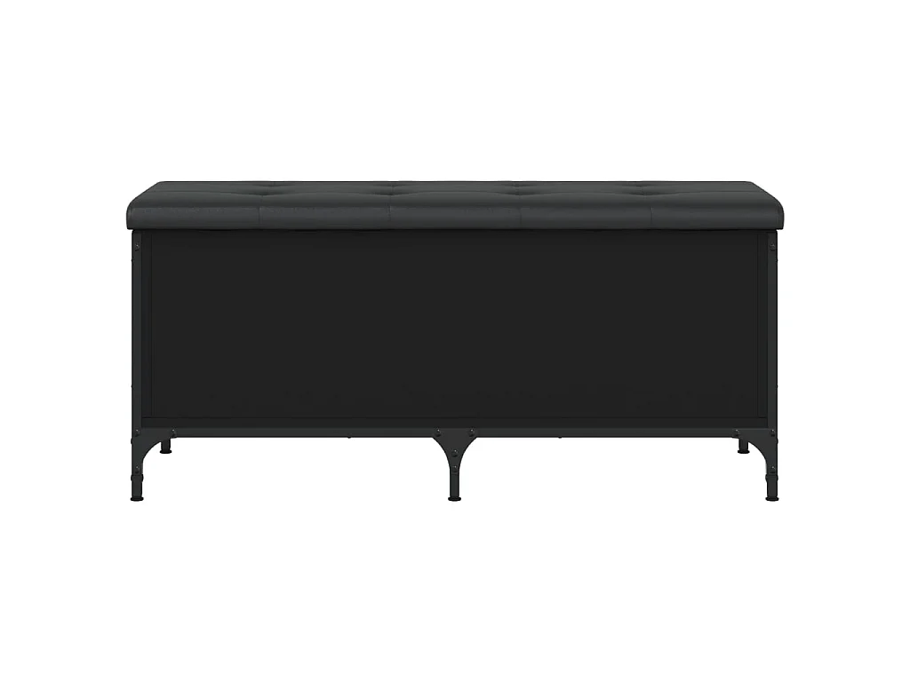 Banc de rangement noir 102x42x45 cm bois d'ingénierie