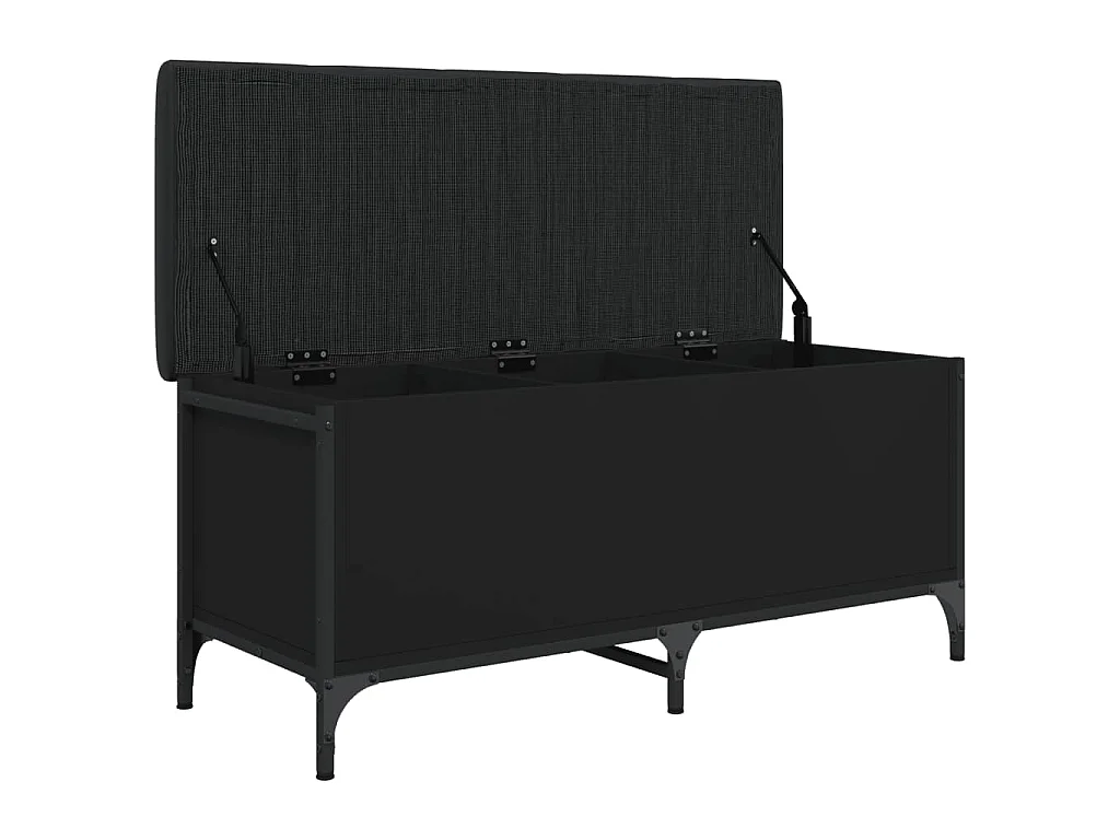 Banc de rangement noir 102x42x45 cm bois d'ingénierie