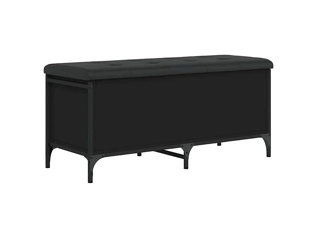 Banc de rangement noir 102x42x45 cm bois d'ingénierie