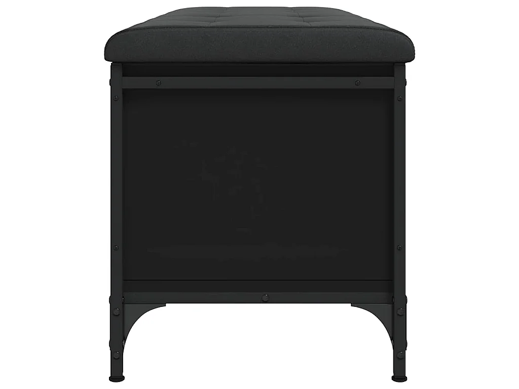 Banc de rangement noir 102x42x45 cm bois d'ingénierie