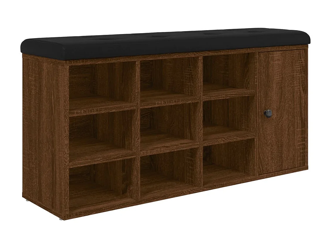 Banco zapatero madera de ingeniería marrón roble 102x32x50 cm