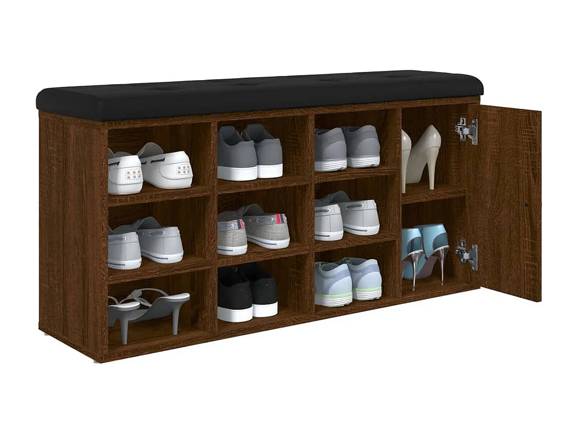 Schuhbank Braun Eichen-Optik 102x32x50 cm Holzwerkstoff