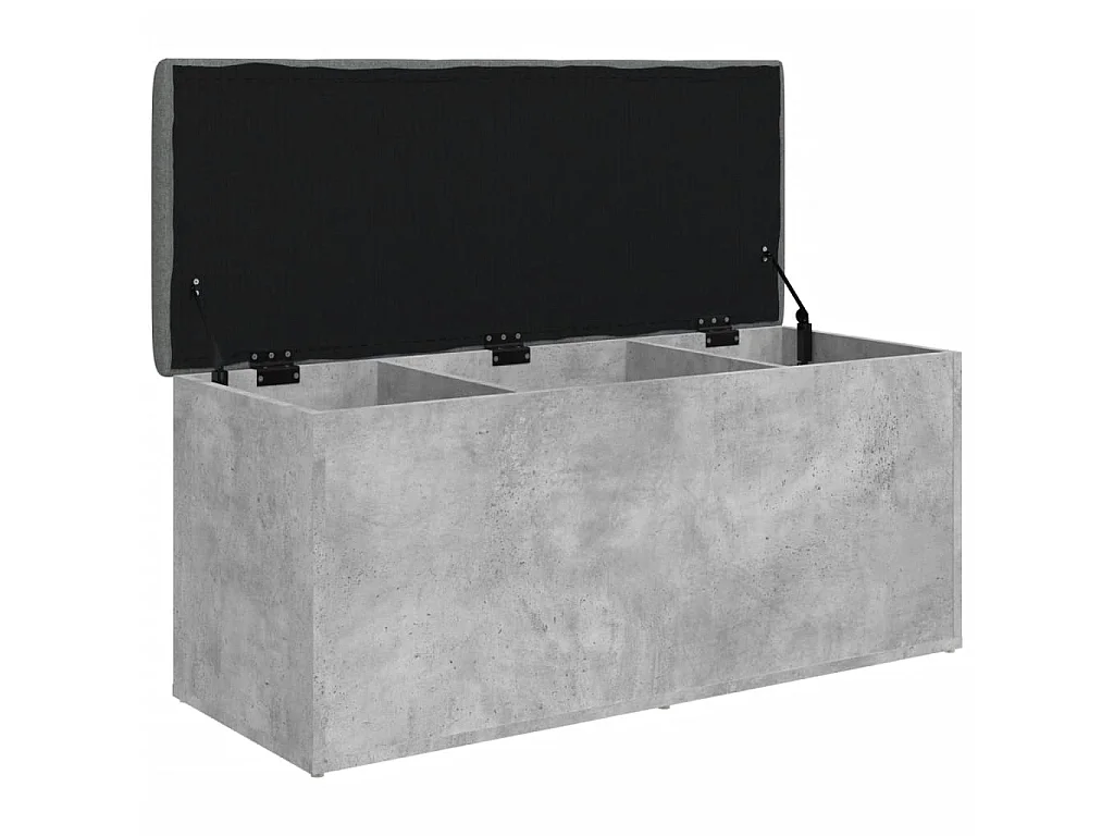 Banco almacenaje madera ingeniería gris hormigón 102x42x45 cm