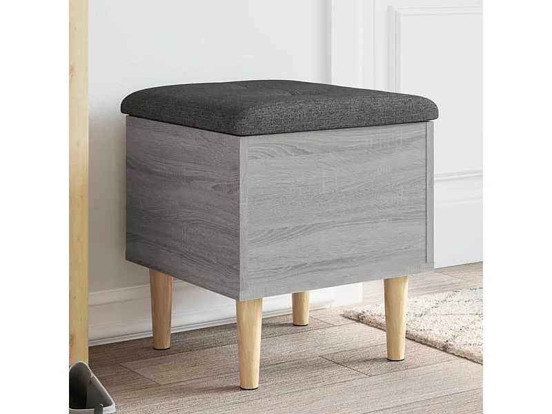 Sitzbank mit Stauraum Grau Sonoma 42x42x46 cm Holzwerkstoff