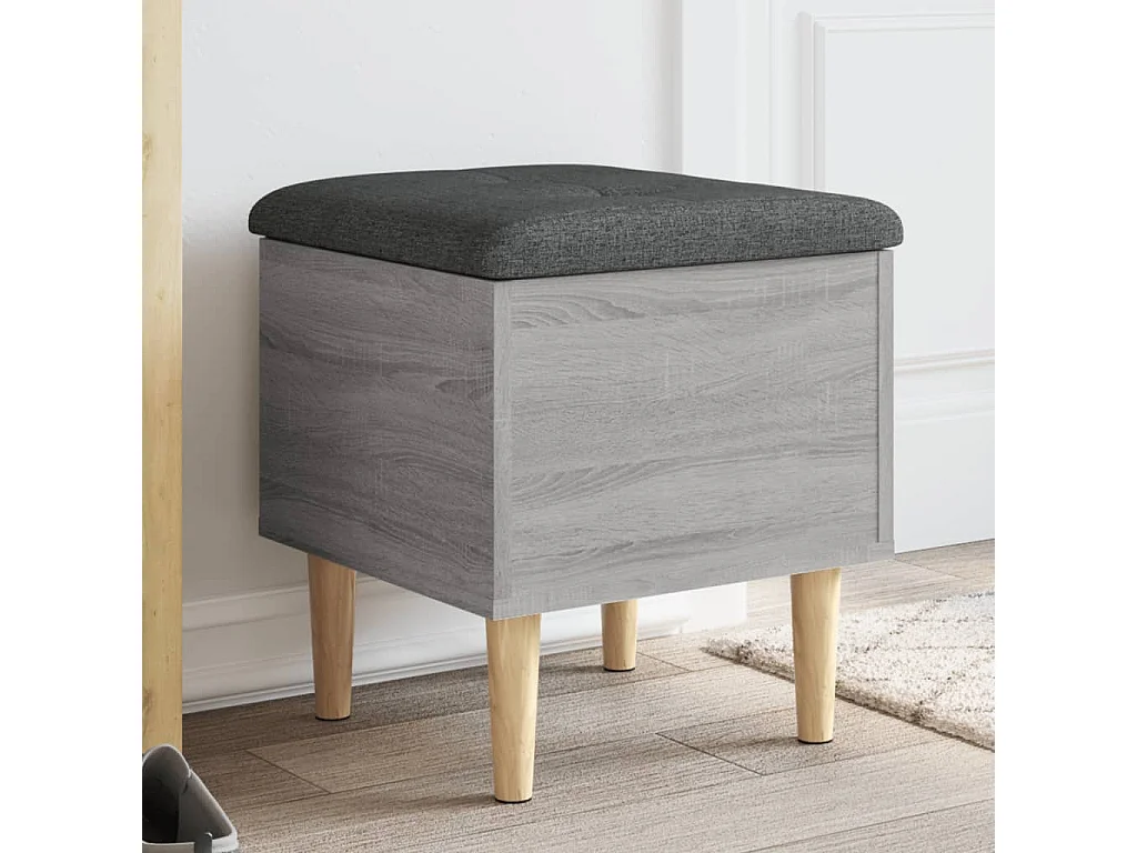 Sitzbank mit Stauraum Grau Sonoma 42x42x46 cm Holzwerkstoff