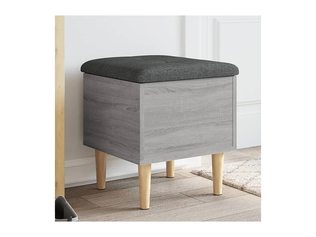 Sitzbank mit Stauraum Grau Sonoma 42x42x46 cm Holzwerkstoff
