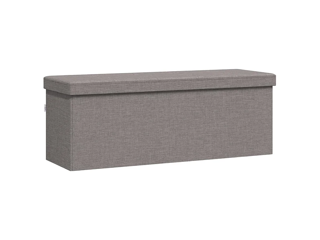 Banc de rangement pliable gris clair faux lin