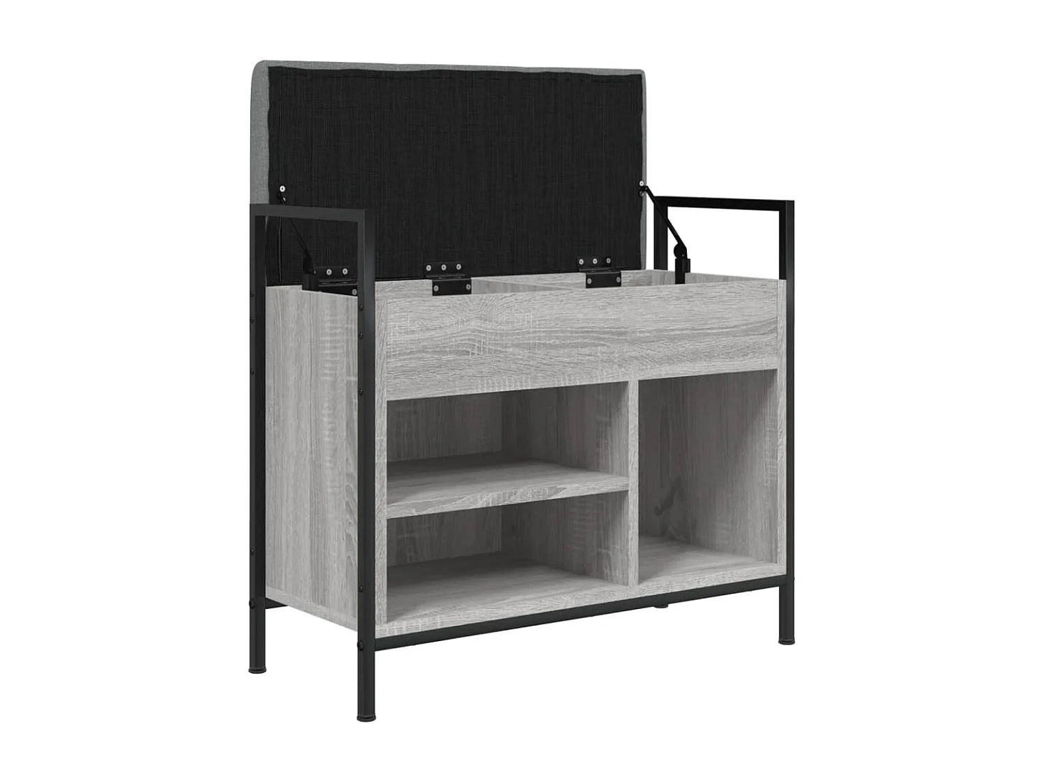 Schoenenbank 65,5x32x57,5 cm bewerkt hout grijs sonoma