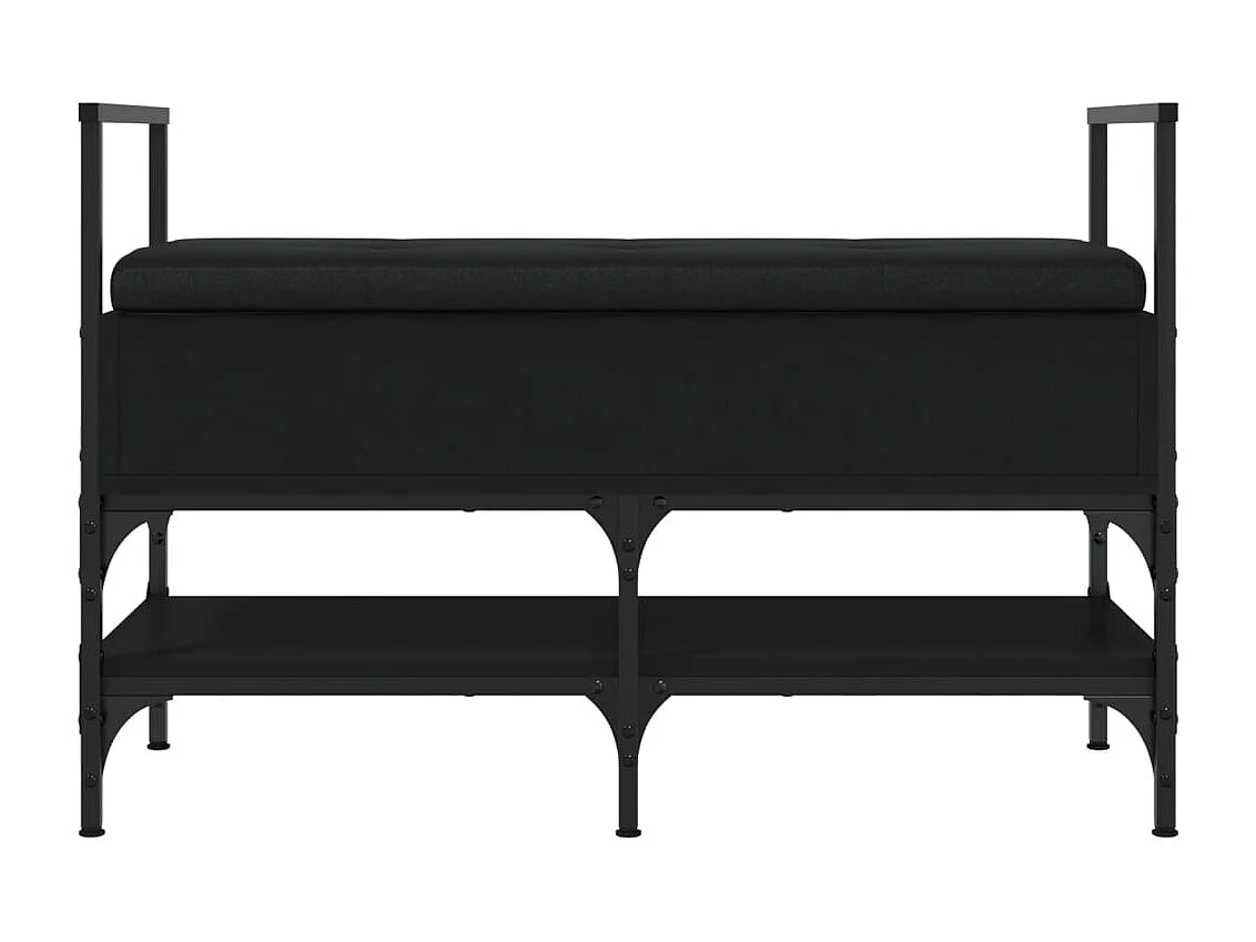 Banc à chaussures noir 85,5x42x57,5 cm bois d'ingénierie