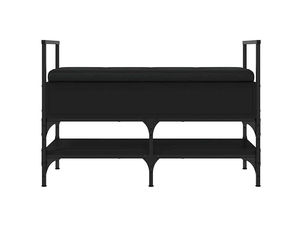 Banc à chaussures noir 85,5x42x57,5 cm bois d'ingénierie