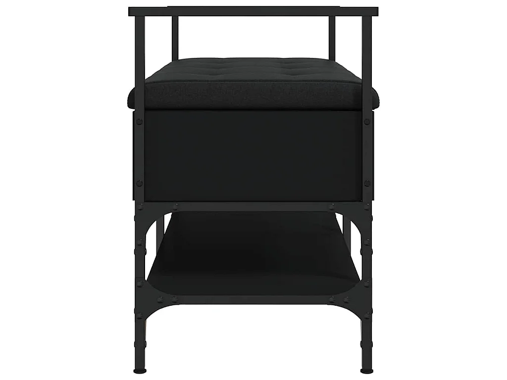 Banc à chaussures noir 85,5x42x57,5 cm bois d'ingénierie