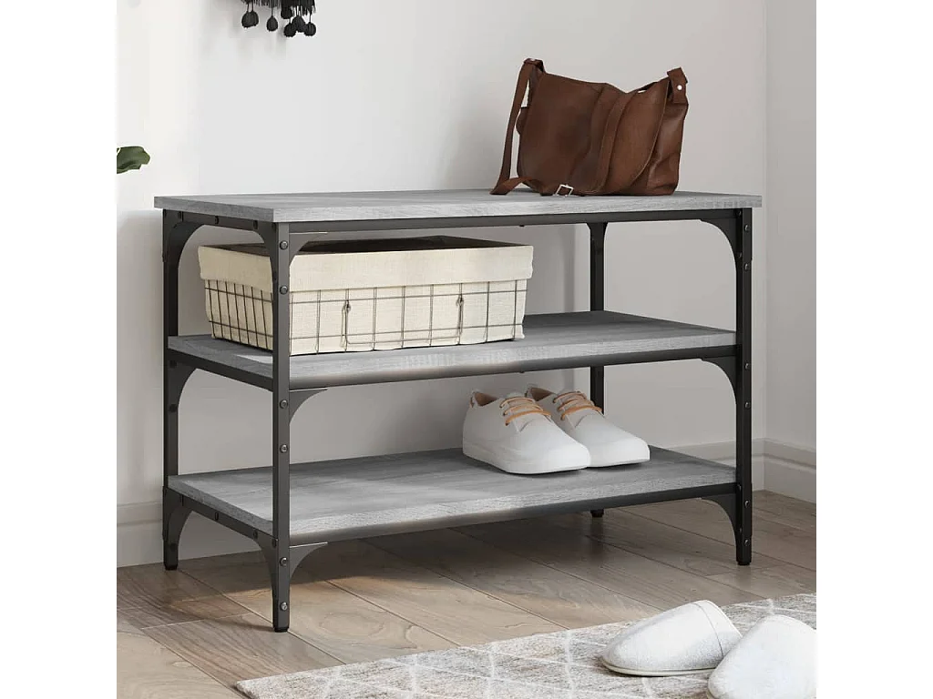Schuhbank Grau Sonoma 70x38,5x49 cm Holzwerkstoff