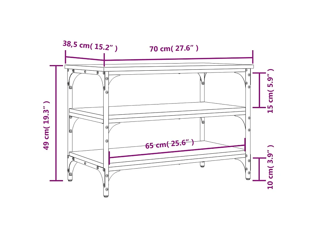 Schuhbank Grau Sonoma 70x38,5x49 cm Holzwerkstoff
