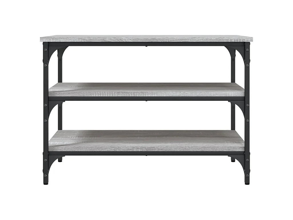 Schoenenbankje 70x38,5x49 cm bewerkt hout grijs sonoma eiken