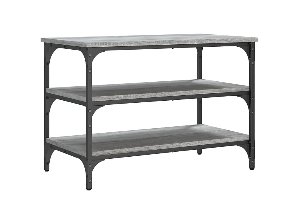 Schoenenbankje 70x38,5x49 cm bewerkt hout grijs sonoma eiken