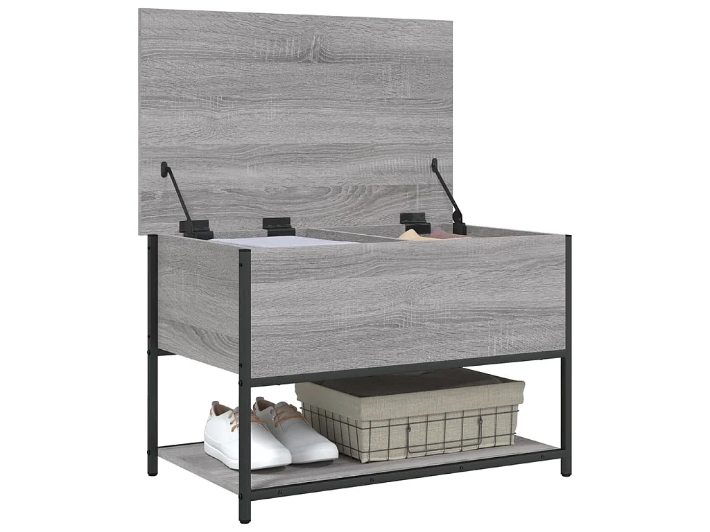 Banc de rangement sonoma gris 70x42,5x47 cm bois d'ingénierie