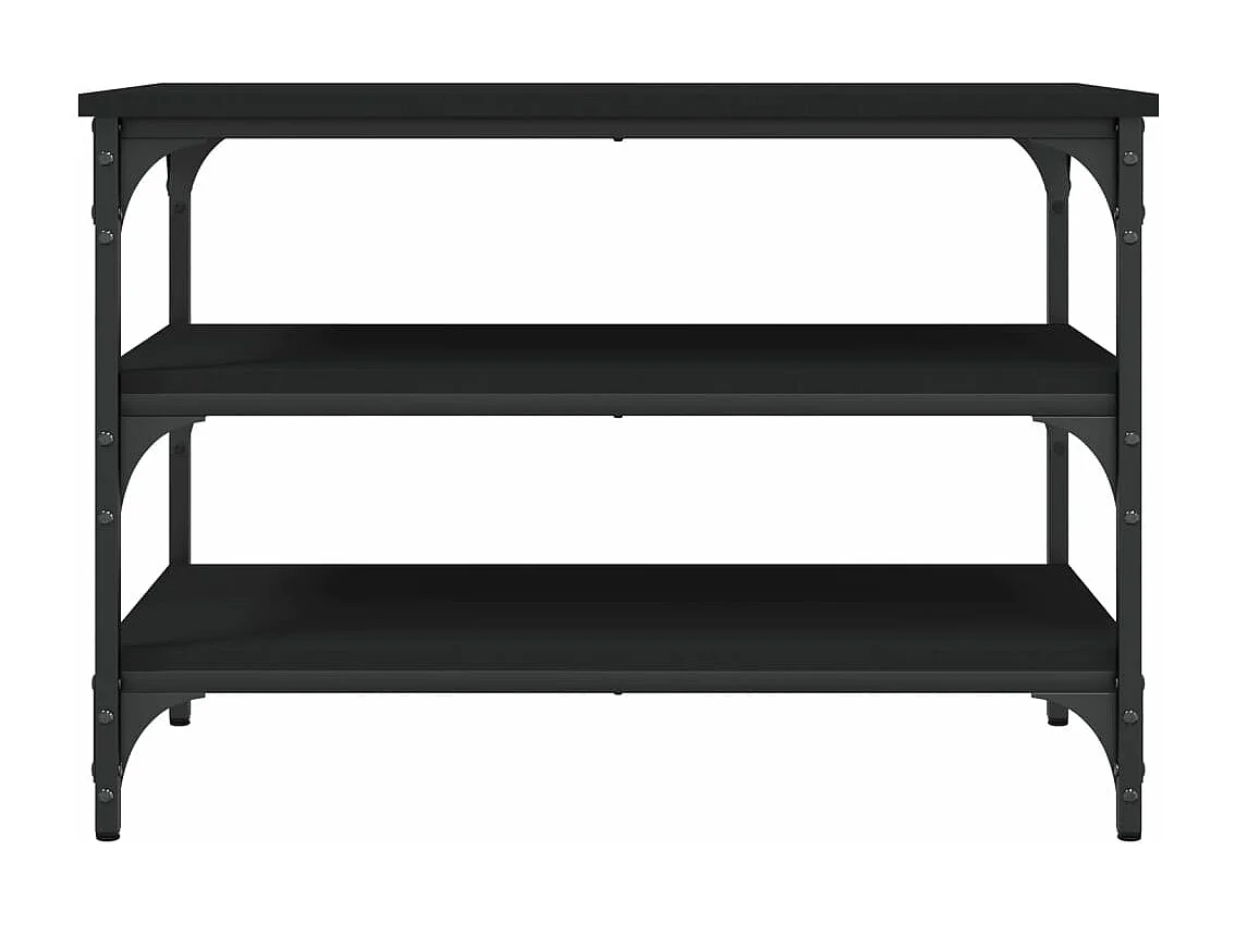 Schoenenbankje 70x38,5x49 cm bewerkt hout zwart