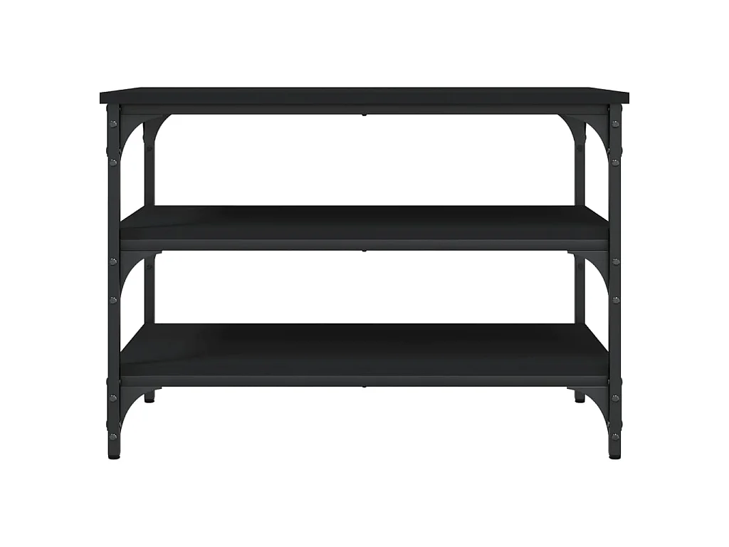 Schoenenbankje 70x38,5x49 cm bewerkt hout zwart