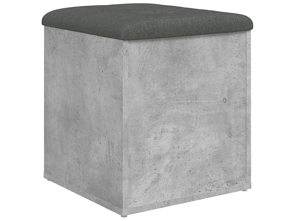 Banc de rangement gris béton 42x42x45 cm bois d'ingénierie