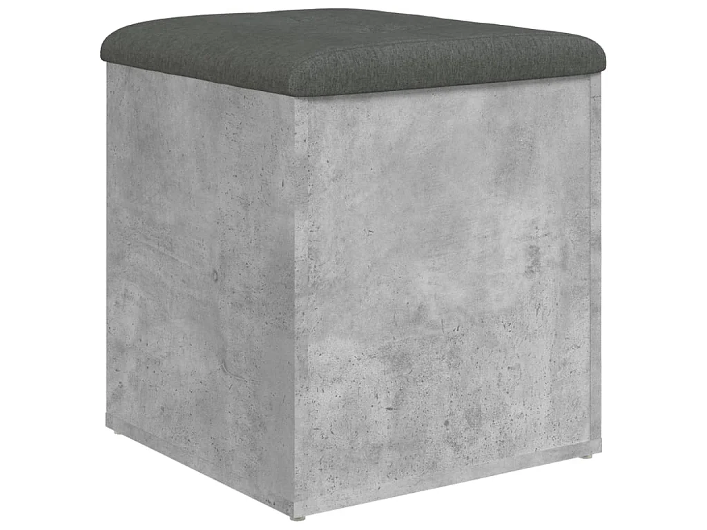 Banc de rangement gris béton 42x42x45 cm bois d'ingénierie