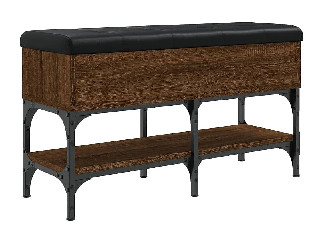 Schoenenbank 82x32x45 cm bewerkt hout bruin eikenkleur