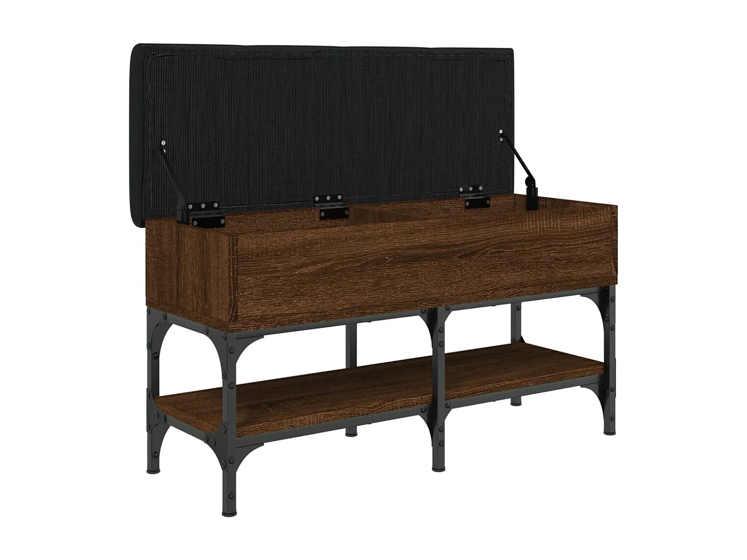 Schoenenbank 82x32x45 cm bewerkt hout bruin eikenkleur