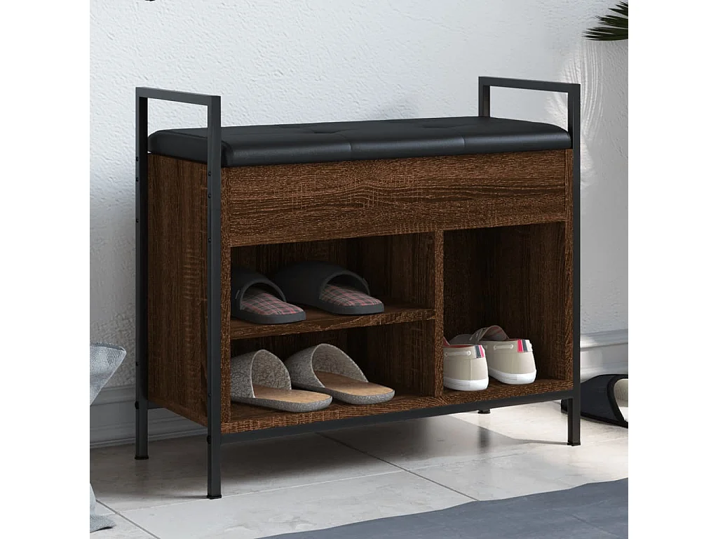 Panca Porta Scarpe Rovere Marrone 65,5x32x57,5 cm