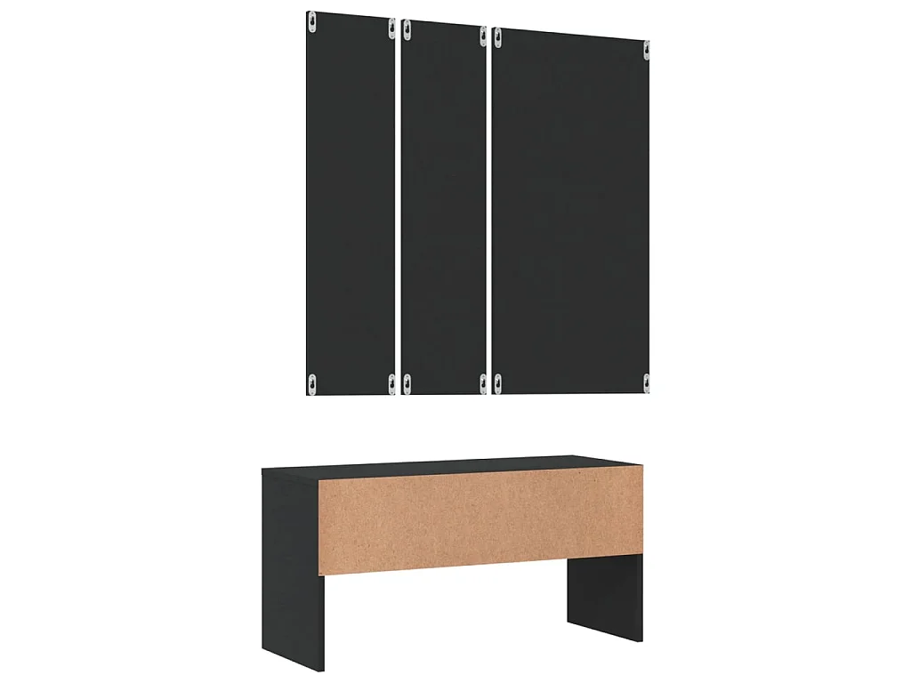 Ensemble de meubles de couloir noir bois d'ingénierie