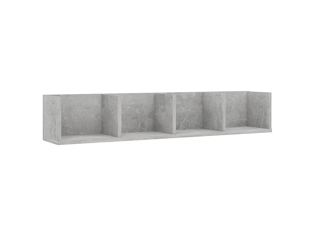 Étagère murale à CD Gris béton 100x18x18 cm Bois d'ingénierie