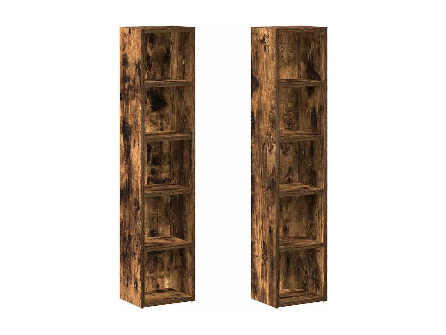 Armoires à CD 2 pcs Chêne fumé 21x16x93,5 cm Bois d'ingénierie