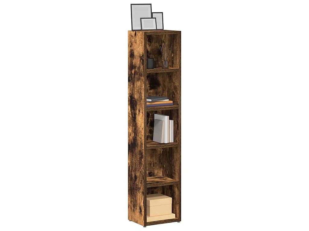 CD-Regale 2 Stk. Räuchereiche 21x16x93,5 cm Holzwerkstoff